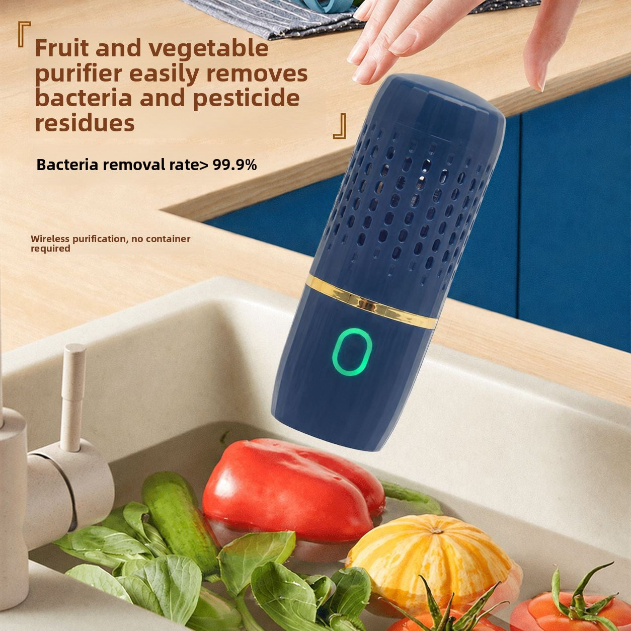 Wireless Capsule  Cleaning Purifier, Portable Vegetable Washing Machine